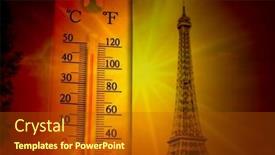  Presentation with heat - Slides having heat-wave-in-paris-france background and a crimson colored foreground