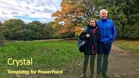  Presentation with happy birthday 70 - Colorful slides enhanced with heath - happy mature heterosexual couple backdrop and a tawny brown colored foreground