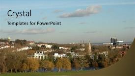  Presentation with winter blue - Cool new PPT theme with heath - landscape with blue sky backdrop and a light blue colored foreground