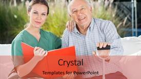  Presentation with confident - Theme featuring heath - portrait of confident female nurse background and a red colored foreground