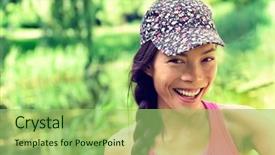  Presentation with green fashion - Beautiful slides featuring heath - young happy healthy asian girl backdrop and a mint green colored foreground