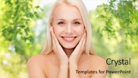  Presentation with green beauty - Theme having heath and beauty concept - beautiful background and a coral colored foreground