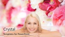  Presentation with beauty - Presentation theme enhanced with heath and beauty concept - closeup background and a lemonade colored foreground