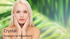  Presentation with skin anatomy face and head - Cool new presentation theme with heath and beauty concept - face backdrop and a coral colored foreground