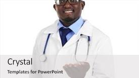  Presentation with children doctor african - Colorful slide deck enhanced with heath worker - professional african doctor isolated backdrop and a  colored foreground