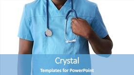  Presentation with children doctor african - PPT theme enhanced with heath worker - professional african doctor on light background and a  colored foreground