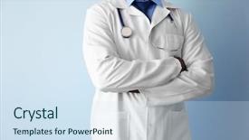  Presentation with children doctor african - PPT theme featuring heath worker - professional african doctor on light background and a  colored foreground