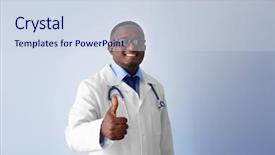  Presentation with doctor african - Amazing presentation having heath worker - professional african doctor on light backdrop and a sky blue colored foreground