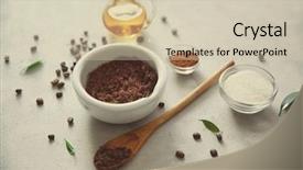  Presentation with sugar - PPT layouts featuring heathcare - natural scrub of sugar background and a soft green colored foreground