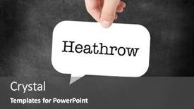  Presentation with city - Beautiful theme featuring heathrow-the-city-written backdrop and a dark gray colored foreground