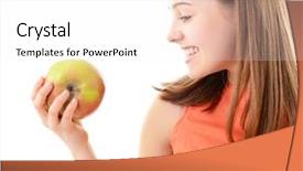  Presentation with teen girl - Slide deck featuring heathy - attractive teen girl looking background and a sky blue colored foreground