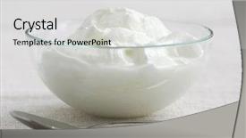  Presentation with fresh strawberry glass of berry - Presentation design consisting of heathy life - fresh yogurt served background and a light gray colored foreground