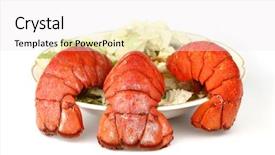  Presentation with red - Beautiful presentation theme featuring heathy life - red lobster tail close up backdrop and a  colored foreground
