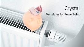  Presentation with piggy bank broken piggybank - PPT theme having heating battery with piggy bank background and a sky blue colored foreground