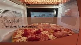  Presentation with frozen - Theme having heating-frozen-pizza background and a coral colored foreground