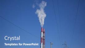  Presentation with energy - Theme having heating-plant-powerhouse-and-chimey background and a teal colored foreground