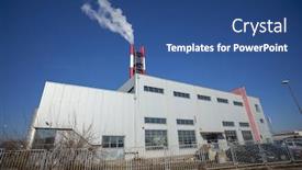  Presentation with energy - Amazing slide deck having heating-plant-powerhouse-and-chimey backdrop and a ocean colored foreground