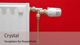  Presentation with diversity heating and cooling - PPT theme consisting of heating radiator closeup against red background and a coral colored foreground