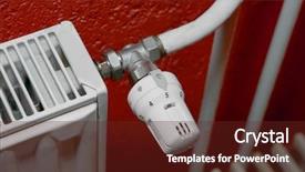  Presentation with wall - Slides featuring heating radiator closeup red wall background and a tawny brown colored foreground