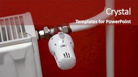  Presentation with orange - Beautiful theme featuring heating radiator detail against orange backdrop and a  colored foreground