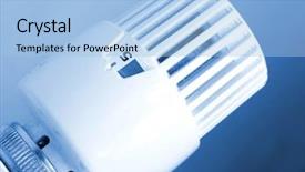  Presentation with energy - Presentation design consisting of heating radiator with regulator background and a light blue colored foreground