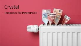  Presentation with temperature - Presentation design enhanced with heating radiator with temperature regulator background and a coral colored foreground