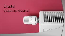  Presentation with temperature - Colorful PPT layouts enhanced with heating radiator with temperature regulator backdrop and a red colored foreground