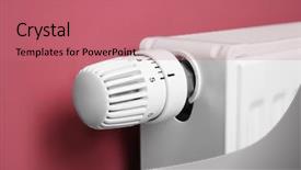  Presentation with temperature - Audience pleasing slide deck consisting of heating radiator with temperature regulator backdrop and a coral colored foreground
