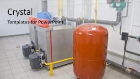  Presentation with condensing gas boiler - Beautiful presentation theme featuring heating system - gas boilers backdrop and a light gray colored foreground