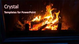  Presentation with christmas fireplace log fire burns - Slide set featuring heating warmth fire and cosiness background and a wine colored foreground