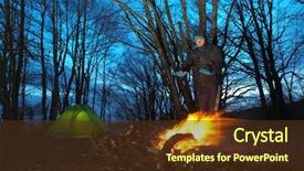  Presentation with wild fire - Beautiful presentation design featuring heats his hands on fire backdrop and a tawny brown colored foreground