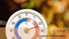  Presentation with hot thermometer - Audience pleasing presentation consisting of heatwave - outdoor thermometer with celsius scale backdrop and a gold colored foreground
