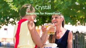  Presentation with infertility women - Colorful PPT layouts enhanced with heatwave - women in beergarden having refreshment backdrop and a  colored foreground