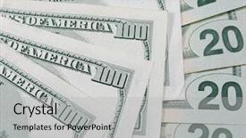  Presentation with money back - Audience pleasing slides consisting of falling heaven - background of american money backdrop and a light gray colored foreground