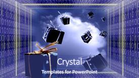  Presentation with heaven - Beautiful slide deck featuring heaven binary code tunnel backdrop and a ocean colored foreground