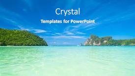  Presentation with heaven - Colorful presentation theme enhanced with heaven getaway ocean panorama backdrop and a gray colored foreground