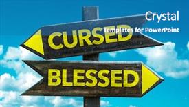  Presentation with heaven hell - Cool new theme with heaven hell - cursed - blessed signpost backdrop and a teal colored foreground