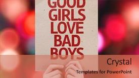  Presentation with bad - Presentation theme featuring heaven hell - good girls love bad boys background and a coral colored foreground