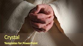  Presentation with heaven hell - Slide deck consisting of heaven hell - hands of jesus clasped background and a tawny brown colored foreground