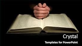  Presentation with heaven hell - Theme enhanced with heaven hell - mans hands clasped in prayer background and a black colored foreground