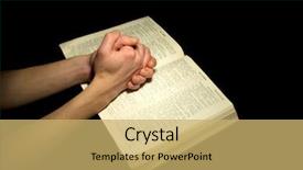  Presentation with heaven hell - Presentation theme having heaven hell - mans hands clasped in prayer background and a yellow colored foreground