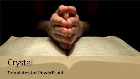  Presentation with prayer hands - PPT layouts featuring heaven hell - mans hands clasped in prayer background and a coral colored foreground