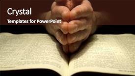  Presentation with heaven hell - Amazing PPT theme having heaven hell - prayer over a bible backdrop and a tawny brown colored foreground