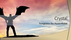  Presentation with sky - Amazing presentation theme having heaven hell - silhouette of deamon man backdrop and a lemonade colored foreground