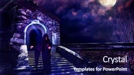  Presentation with heaven hell - Beautiful theme featuring heaven hell - witch step down in hooded backdrop and a navy blue colored foreground