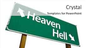  Presentation with hell - Presentation theme featuring heaven hell road sign isolated background and a white colored foreground