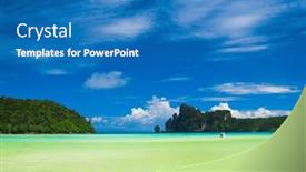  Presentation with heaven - Audience pleasing PPT theme consisting of heaven horizon high cliff backdrop and a teal colored foreground