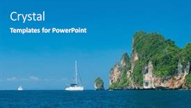  Presentation with heaven - Theme with heaven horizon idyllic island background and a gray colored foreground