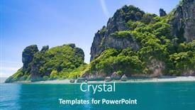  Presentation with heaven - Slide deck with heaven horizon lagoon mountains background and a ocean colored foreground