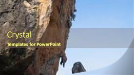  Presentation with heaven - Colorful presentation design enhanced with heaven horizon lagoon mountains backdrop and a tawny brown colored foreground